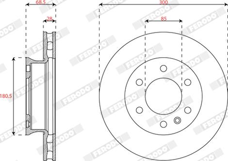 Ferodo DDF3034-1 - Тормозной диск avtokuzovplus.com.ua