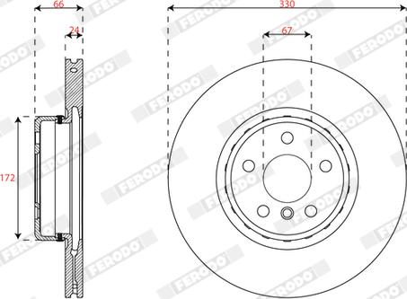 Ferodo DDF3049VC-1 - Гальмівний диск autocars.com.ua