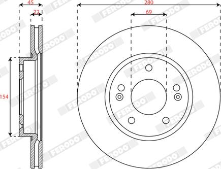 Ferodo DDF3056C - Тормозной диск avtokuzovplus.com.ua