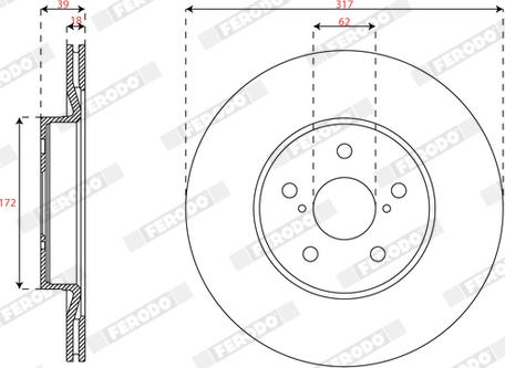 Ferodo DDF3100C - Гальмівний диск autocars.com.ua