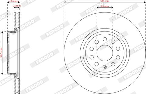 Ferodo DDF3101C - Гальмівний диск autocars.com.ua