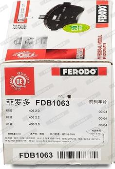 Ferodo FDB1063 - Тормозные колодки, дисковые, комплект autodnr.net