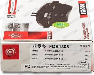 Ferodo FDB1308 - Тормозные колодки, дисковые, комплект avtokuzovplus.com.ua