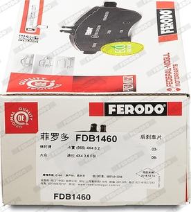 Ferodo FDB1460 - Тормозные колодки, дисковые, комплект autodnr.net