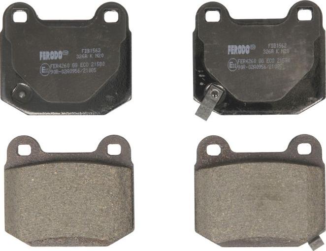 Ferodo FDB1562 - Гальмівні колодки, дискові гальма autocars.com.ua
