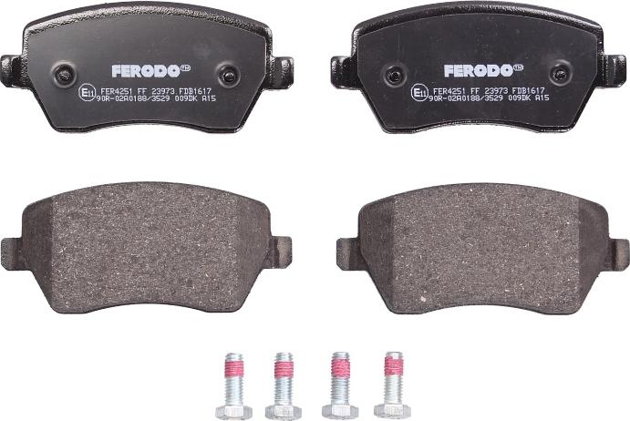 Ferodo FDB1617 - Гальмівні колодки, дискові гальма autocars.com.ua