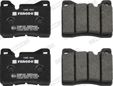 Ferodo FDB161 - Тормозные колодки, дисковые, комплект avtokuzovplus.com.ua