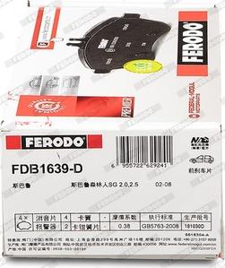 Ferodo FDB1639-D - Тормозные колодки, дисковые, комплект autodnr.net