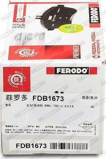 Ferodo FDB1673 - Тормозные колодки, дисковые, комплект avtokuzovplus.com.ua
