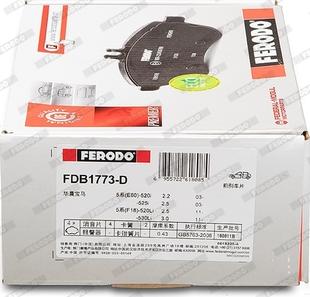 Ferodo FDB1773-D - Гальмівні колодки, дискові гальма autocars.com.ua