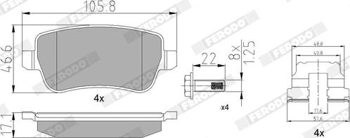 Ferodo FDB1797 - Тормозные колодки, дисковые, комплект avtokuzovplus.com.ua