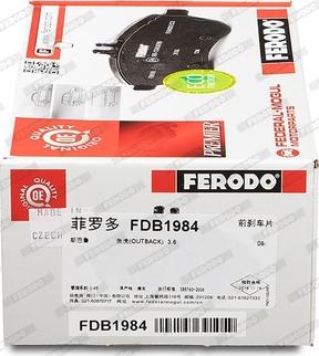 Ferodo FDB1984 - Тормозные колодки, дисковые, комплект autodnr.net