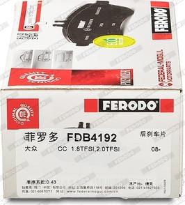 Ferodo FDB4192 - Тормозные колодки, дисковые, комплект autodnr.net