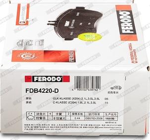 Ferodo FDB4220-D - Гальмівні колодки, дискові гальма autocars.com.ua