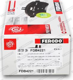 Ferodo FDB4221 - Тормозные колодки, дисковые, комплект avtokuzovplus.com.ua