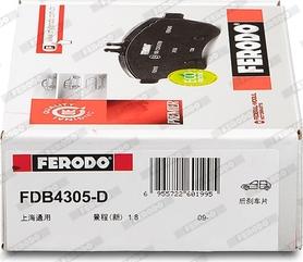 Ferodo FDB4305-D - Тормозные колодки, дисковые, комплект autodnr.net