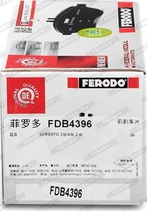 Ferodo FDB4396 - Гальмівні колодки, дискові гальма autocars.com.ua