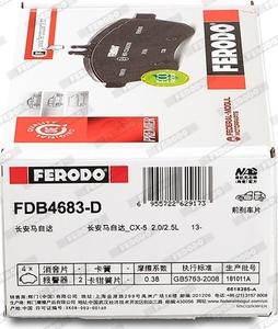 Ferodo FDB4683-D - Тормозные колодки, дисковые, комплект autodnr.net