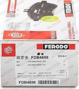 Ferodo FDB4696 - Гальмівні колодки дискові autocars.com.ua