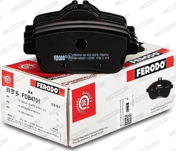 Ferodo FDB4701 - Тормозные колодки, дисковые, комплект avtokuzovplus.com.ua