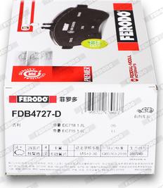 Ferodo FDB4727-D - Тормозные колодки, дисковые, комплект autodnr.net