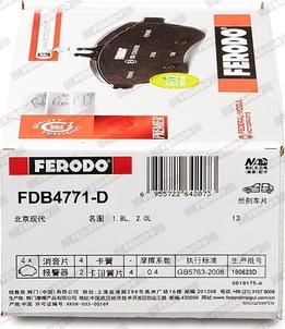 Ferodo FDB4771-D - Тормозные колодки, дисковые, комплект autodnr.net