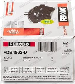 Ferodo FDB4962-D - Тормозные колодки, дисковые, комплект autodnr.net