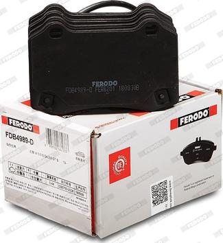 Ferodo FDB4989-D - Тормозные колодки, дисковые, комплект avtokuzovplus.com.ua