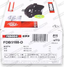 Ferodo FDB5188-D - Тормозные колодки, дисковые, комплект autodnr.net