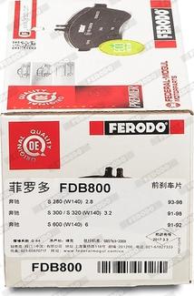 Ferodo FDB800 - Тормозные колодки, дисковые, комплект avtokuzovplus.com.ua