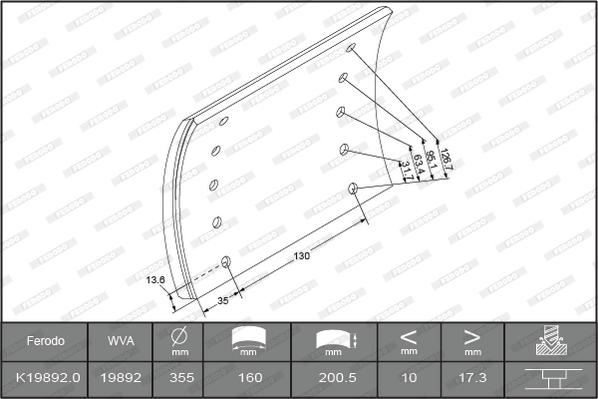 Ferodo K19892.0TG - Комплект тормозных башмаков, барабанные тормоза autodnr.net