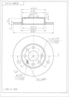 FI.BA FBD148 - Тормозной диск autodnr.net