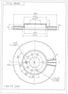 FI.BA FBD162 - Гальмівний диск autocars.com.ua