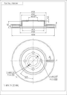 FI.BA FBD190 - Тормозной диск autodnr.net