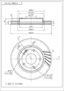 FI.BA FBD214 - Гальмівний диск autocars.com.ua