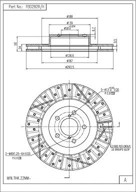 FI.BA FBD292R/H - Гальмівний диск autocars.com.ua