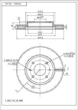 FI.BA FBD346 - Тормозной диск autodnr.net