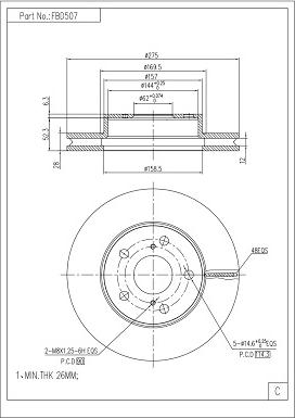 FI.BA FBD507 - Тормозной диск autodnr.net