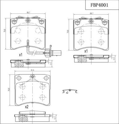 FI.BA FBP4001 - Тормозные колодки, дисковые, комплект autodnr.net