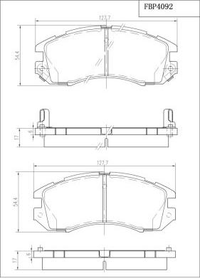 FI.BA FBP4092 - Тормозные колодки, дисковые, комплект autodnr.net