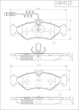 FI.BA FBP4122 - Гальмівні колодки, дискові гальма autocars.com.ua