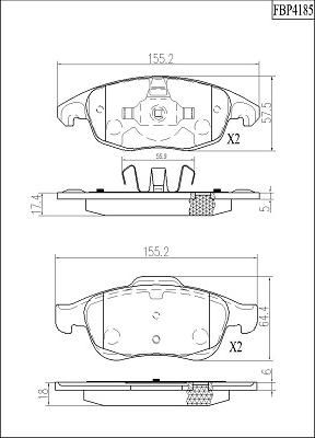 FI.BA FBP4185 - Гальмівні колодки, дискові гальма autocars.com.ua