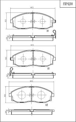 FI.BA FBP4208 - Тормозные колодки, дисковые, комплект autodnr.net