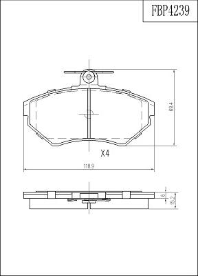 FI.BA FBP4239 - Тормозные колодки, дисковые, комплект autodnr.net