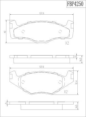 FI.BA FBP4250 - Гальмівні колодки, дискові гальма autocars.com.ua