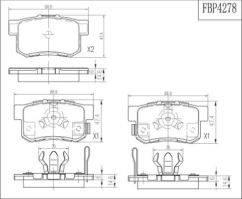 FI.BA FBP4278 - Гальмівні колодки, дискові гальма autocars.com.ua