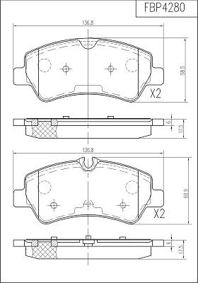 FI.BA FBP4280 - Гальмівні колодки, дискові гальма autocars.com.ua