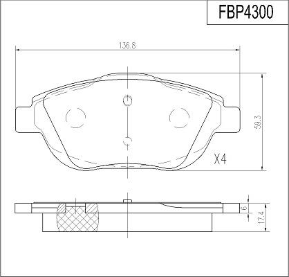 FI.BA FBP4300 - Гальмівні колодки, дискові гальма autocars.com.ua