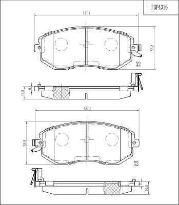 FI.BA FBP4316 - Гальмівні колодки, дискові гальма autocars.com.ua