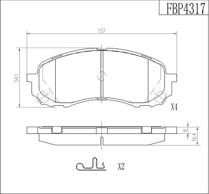 FI.BA FBP4317 - Тормозные колодки, дисковые, комплект autodnr.net